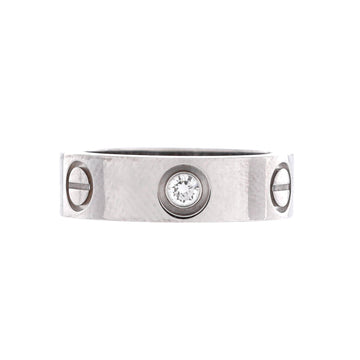 Cartier Love 3 Diamonds Band Ring 18K White Gold with Diamond