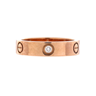 Cartier Love 3 Diamonds Band Ring 18K Rose Gold with Diamonds
