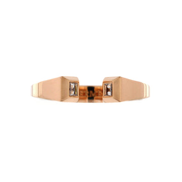 Hermes Clou de Forge Ring 18K Rose Gold with Diamonds Small