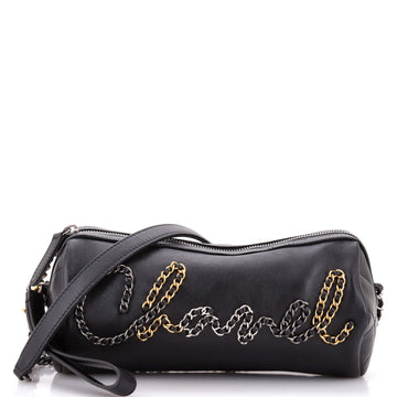 Chanel Chain Signe Bowling Bag Calfskin Small
