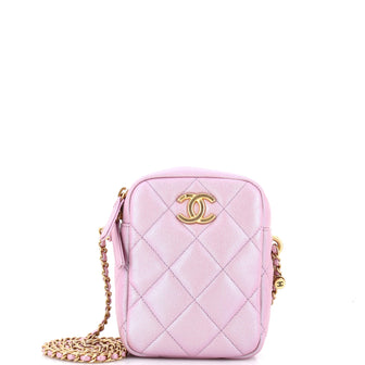 Chanel My Perfect Adjustable Chain Camera Bag Quilted Iridescent Caviar Vertical