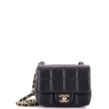 Chanel Monacoco Logo Blocks Square Flap Bag Quilted Lambskin with Resin Mini