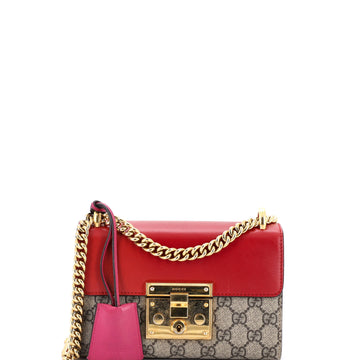 Gucci Padlock Shoulder Bag GG Coated Canvas and Leather Small