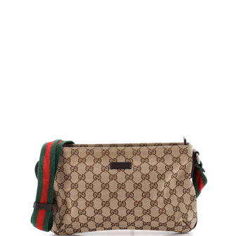 Gucci Web Strap Messenger Bag GG Canvas Small