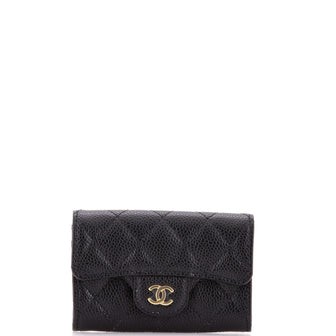 Chanel Classic Flap Card Case Quilted Caviar