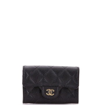 Chanel Classic Flap Card Case Quilted Caviar