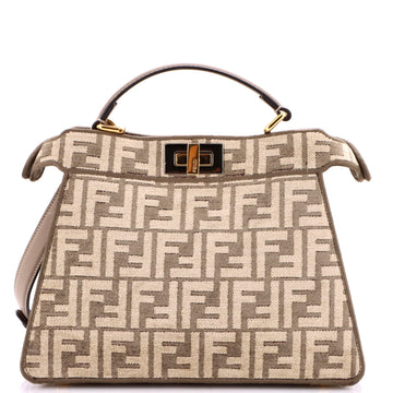Fendi Peekaboo ISeeU Bag Zucca Tapestry Small