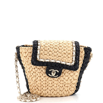Chanel Venice Beach Basket Flap Bag Braided Raffia Small