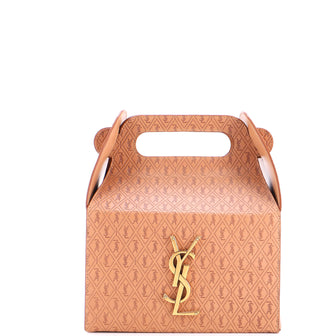 Saint Laurent Take-Away Box Bag Monogram All Over Leather