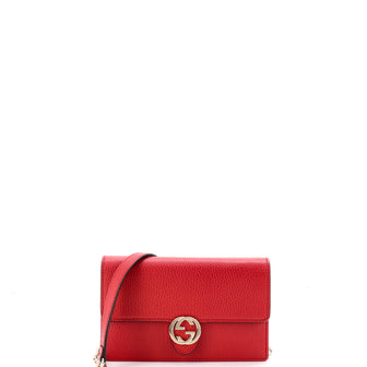 Gucci Interlocking Wallet on Chain Leather