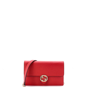 Gucci Interlocking Wallet on Chain Leather