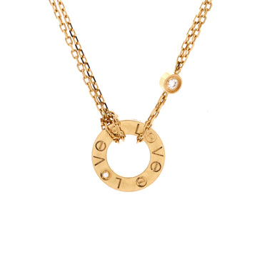 Cartier 2 Diamonds Love Pendant Necklace 18K Yellow Gold and Diamonds