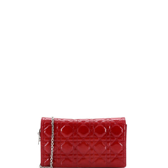 Christian Dior Lady Dior Chain Pouch Cannage Quilt Patent