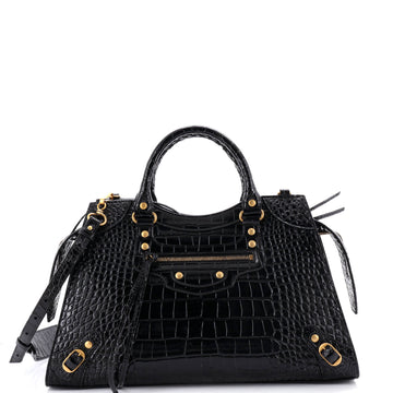 Balenciaga Neo Classic City Bag Crocodile Embossed Leather Medium