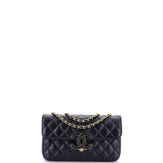 Chanel CC Chic Double Flap Bag Quilted Lambskin Small