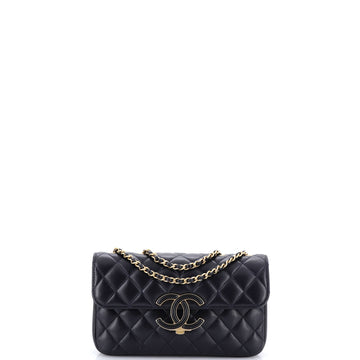 Chanel CC Chic Double Flap Bag Quilted Lambskin Small