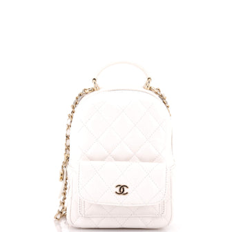 Chanel Classic CC Chain Pocket Backpack Quilted Caviar Mini