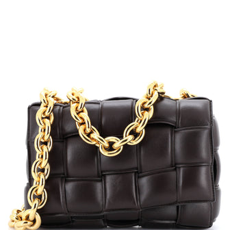 Bottega Veneta Cassette Chain Crossbody Bag Padded Maxi Intrecciato Leather