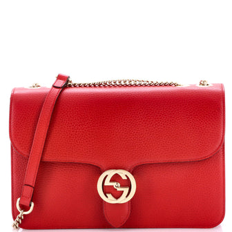 Gucci Interlocking Shoulder Bag Leather Medium