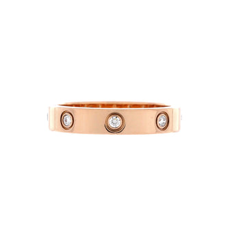 Cartier Love Wedding Band 8 Diamonds Ring 18K Rose Gold with Diamonds