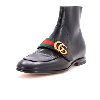 Gucci Men's GG Web Donnie Boots Leather