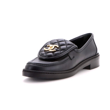 Chanel Women's CC Loafers Quilted Leather