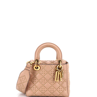 Christian Dior Supple Lady Dior Bag Cannage Studded Lambskin Small