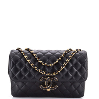 Chanel CC Chic Double Flap Bag Quilted Lambskin Medium