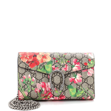 Gucci Dionysus Chain Wallet Blooms Print GG Coated Canvas Small