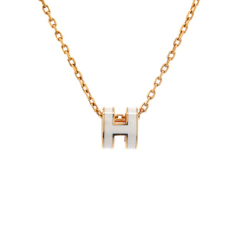 Hermes Pop H Pendant Chain Necklace Metal and Enamel Mini