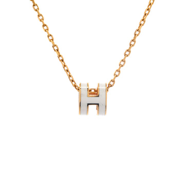 Hermes Pop H Pendant Chain Necklace Metal and Enamel Mini