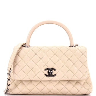 Chanel Coco Top Handle Bag Quilted Caviar Small