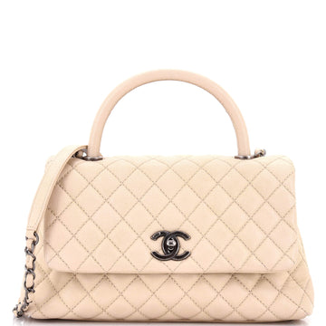Chanel Coco Top Handle Bag Quilted Caviar Small