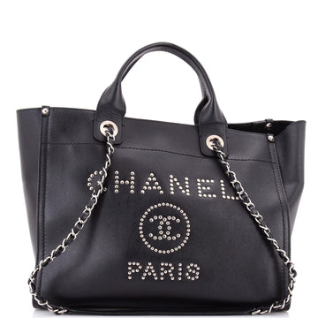 Chanel Deauville Tote Studded Caviar Small