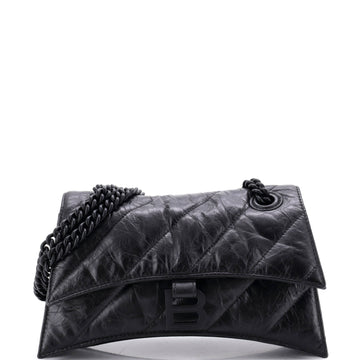 Balenciaga Crush Chain Flap Bag Quilted Crushed Calfskin Small