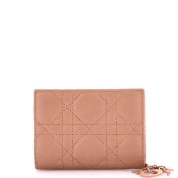 Christian Dior Ultra Matte Lady Dior Wallet Cannage Quilt Calfskin Mini
