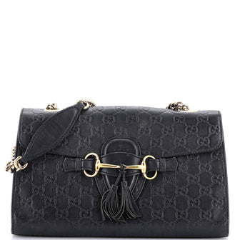 Gucci Emily Chain Flap Bag Guccissima Leather Medium