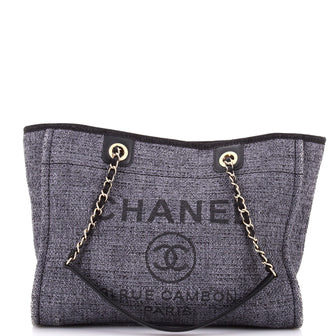 Chanel Deauville Tote Raffia with Glitter Detail Small