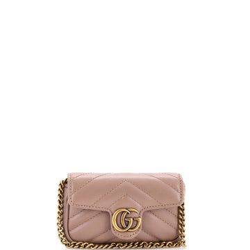 Gucci GG Marmont Coin Purse on Chain Matelasse Leather