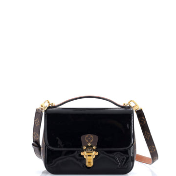 Louis Vuitton Cherrywood Handbag Vernis with Monogram Canvas BB