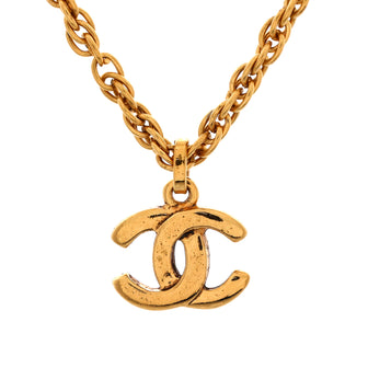 Chanel Vintage CC Pendant Necklace Metal