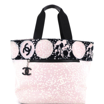 Chanel CC Beach Tote Terry Cloth and Printed Canvas Medium