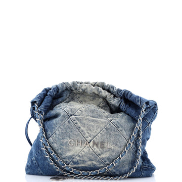 Chanel 22 Chain Hobo Quilted Denim Medium