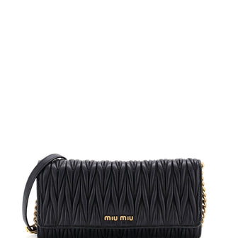 Miu Miu Flap Crossbody Bag Matelasse Leather Small