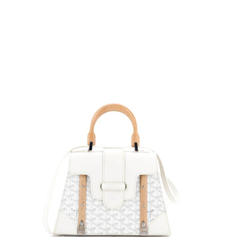 Goyard Saigon Top Handle Bag Coated Canvas with Leather PM