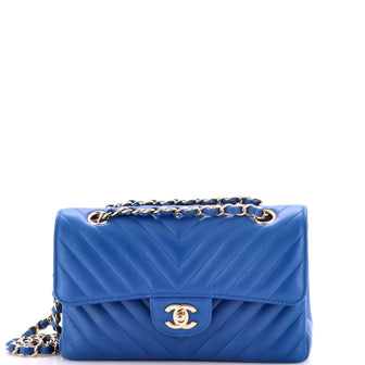 Chanel Classic Double Flap Bag Chevron Lambskin Small