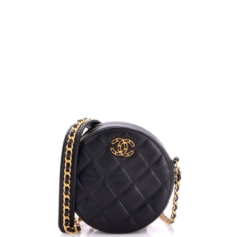 Chanel Chain Infinity Round Clutch with Chain Quilted Lambskin
