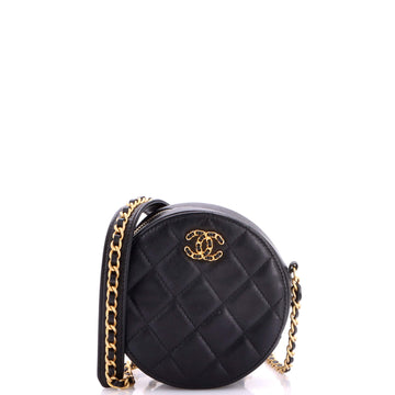 Chanel Chain Infinity Round Clutch with Chain Quilted Lambskin