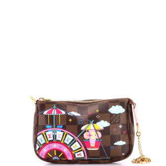Louis Vuitton Pochette Accessoires Limited Edition Vivienne Xmas Damier Mini
