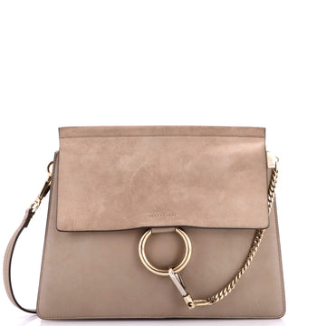 Chloe Faye Shoulder Bag Leather and Suede Medium